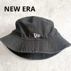 ニューエラNEW ERA ロゴ刺繍 バケットハット コットン 黒 古着 アメカジのサムネイル