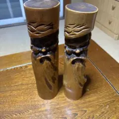 木製彫刻人物像 2体セット