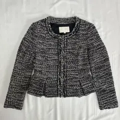 超美品NATURAL BEAUTYノーカラーツイードジャケット 38入学式卒園式