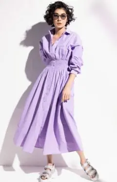 コラボ　大草直子×オペークドットクリップ　ワンピース　ラベンダー　M コラボ 大草直子×オペークドットクリップ ワンピース ラベンダー M