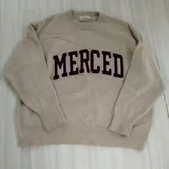 MERCE ロゴ入り ベージュ ニットセーター