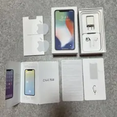 空箱Apple iPhone X 64GB シルバー　EarPods