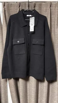 新品タグ付き　UNIQLO U ラムニットジャケット　ブラックXL