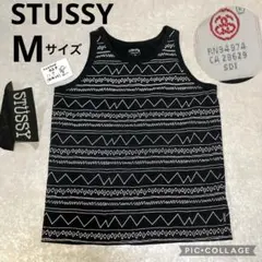 【希少00s】OLD STUSSY、ノースリーブタンクトップ、幾何学柄、Mサイズのサムネイル
