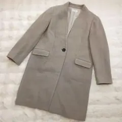 ノーカラーコート チェスターコート