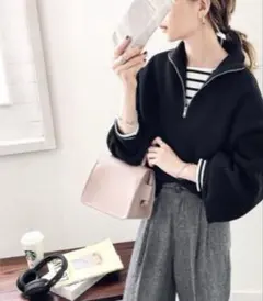 JaVaジャバ コラボ 軽量ワッフルハーフジップニット