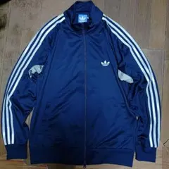 adidasアディダス2014年トラックジャケットWジップ紺/銀L中古ジャージ上