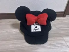 ミッキー　ミニー耳付きニット帽 ボア50cm
