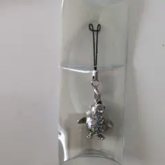 ペンギン型メタルストラップ カラフルストーン付き