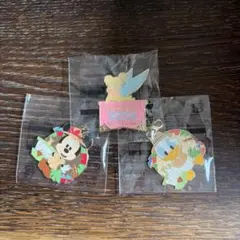 ディズニー　キーホルダー　バッチ　3個セット