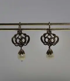 ❷ ピアス フェイク真珠 アンティーク調 アクセサリー