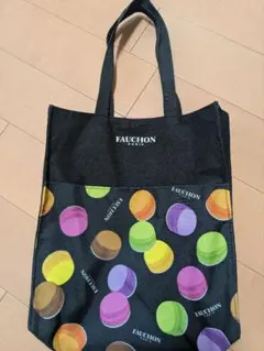 美品✨FAUCHONマカロン柄ポケット付✨サブバッグ✨エコバッグ ✨トートバッグ