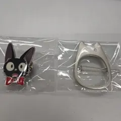 黒猫ジジピンバッジ　小トトロヘアピン　どんぐり共和国　ジブリ