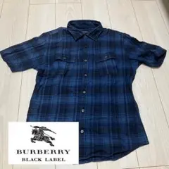 【希少・廃盤】バーバリーブラックレーベル ノバチェック 半袖シャツ サイズ2 M