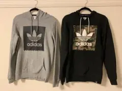 ADIDAS LOGO HOODIE アディダス ロゴ パーカー(GREY)