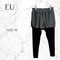 EU レイヤードトレーニングボトムス M ランニング　ジム　短パン　インナー