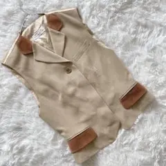 apriori7 (М相当) フランネルジレ スエード襟付きベスト ウール 秋冬