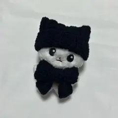 ぬい服 ぬいぐるみ用 猫耳ニット帽 リボン付き ハンドメイド 編み物 リボン