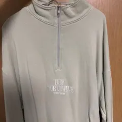 HUF ハーフジップ トレーナー L ライトグリーン