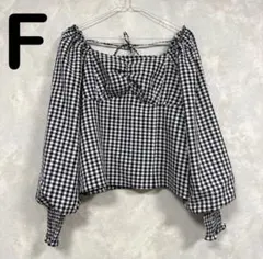 美品 NICE CLAUP ナイスクラップ ギンガムチェック 長袖 ブラウス F