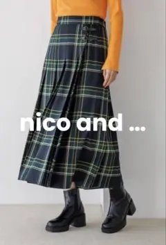 【新品】niko and... ツイルキルトチェックスカート