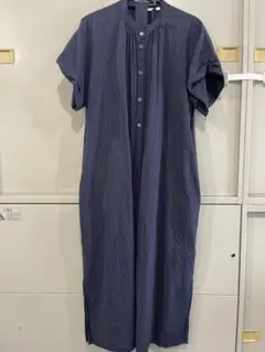 UNIQLO ユニクロ　リネンブレンドリラックスワンピース　ネイビー　Mサイズ