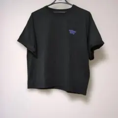 ブラック 半袖Tシャツ ロールアップ袖