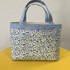 バッグinバッグ　ミニトートバッグ　リバティ×帆布　ハンドメイド