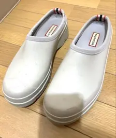 HUNTER クロッグ スリッポン レインシューズ グレー UK7(約26cm)