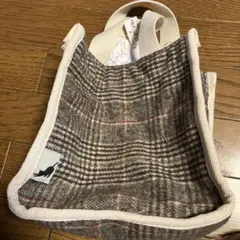 #値下げ　チェック柄ウールトートバッグ
