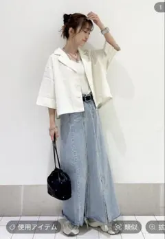 LOWRYSFARM フリンジ デニム タイト スカート L 美品✨️