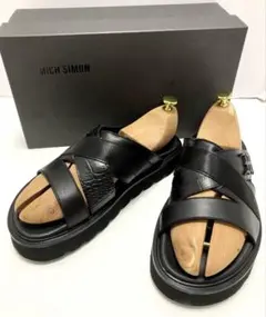 最終値下げ　新品SANTONI サントーニ ブラックサンダル スリッパ 大きいサイズ【28cm 29cm】Santoni サントーニ メンズ ビジネス