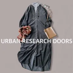 美品✨アーバンリサーチドアーズ コーデュロイ ロングワンピース バンドカラー