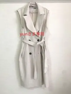 ZARA ロングジレ　フェイクスエード　 M ベージュ