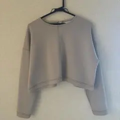 グレー クロップド トレーナー F