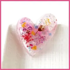 レジン ヘアゴム ハートインハート クリアピンク◡̈♥︎ ※透け感あり