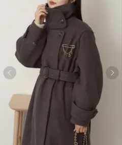 【chico】ウールスタンド2WAYオーバーロングコート スタンドカラーコートのサムネイル