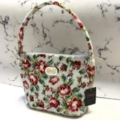 FEILER フェイラー　ハンドバッグ　シュニール織　花柄ブルーのサムネイル