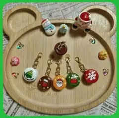 クリスマスマカロンのチャーム　６個セット