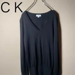 パリジェンヌ❗️【カルバンクライン】メリノウール最高級素材アメリカ古着ニット黒