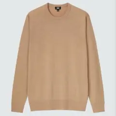 エクストラファインメリノクルーネックセーター ブラウン