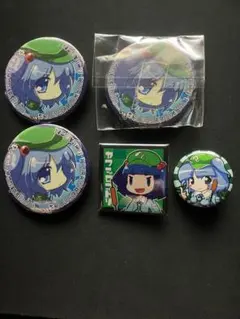 d*3様 【5点セット】【10数年前のもの】東方Project 河城にとり 缶バ