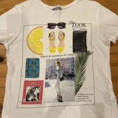 ZARA グラフィックTシャツ ホワイト　フォトT