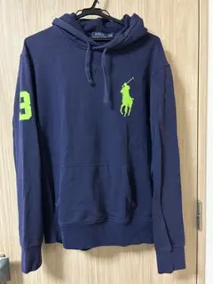 Polo Ralph Lauren パーカー ネイビー 蛍光ロゴ - メルカリ
