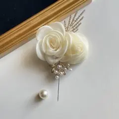 コサージュ 卒業式 入学式 結婚式 フォーマル お花 ホワイト