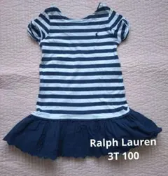 Ralph Lauren ストライプ 半袖ワンピース 3T
