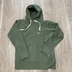 Champion オリーブグリーン 三者混フード付きパーカー