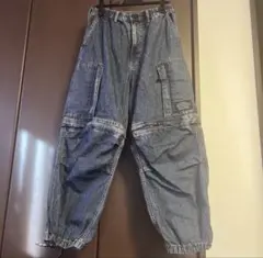 GU UNDERCOVER コラボ デニムコンバーチブルワイドカーゴパンツ