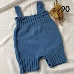 韓国服 サロペット風ニットロンパース