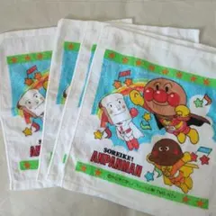 アンパンマン フェースタオル 4枚セット 約33cm x 37cm